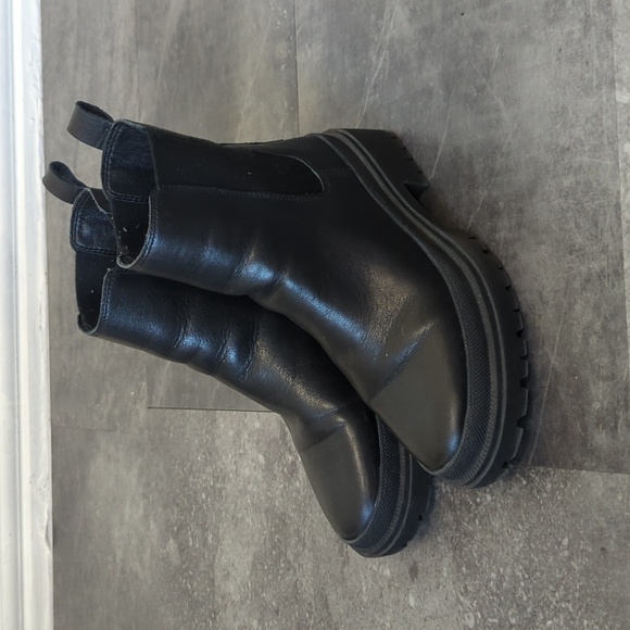 Lucky Brand Ellerey Chunky Chelsea Boot Black 6.5 streetwear casual punk hip - Picture 3 of 12